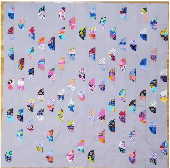 Half Moon Quilt a celestial collaboration 5 Little Monkeys