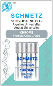 Chrome Universal Schmetz Needle 5 ct, Size 60/8