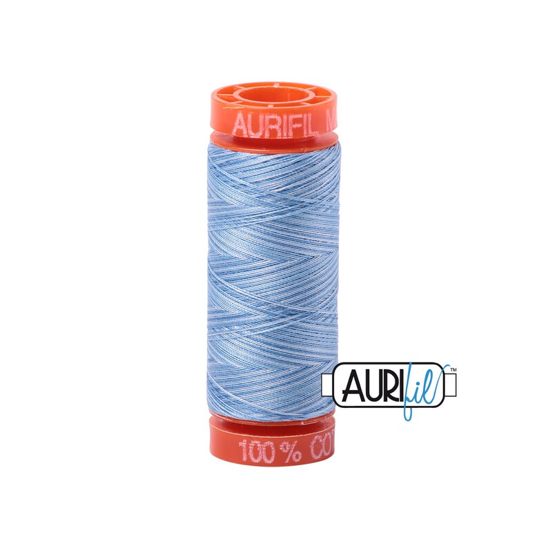 Aurifil 50wt Cotton Quilting Thread - Stonewashed Denim Color (1421 Yards), For Machine & Hand Piecing