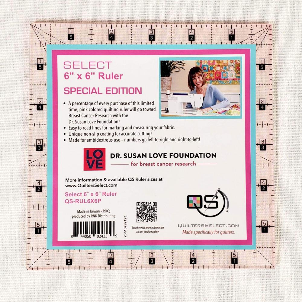 Quilters Select Quilting Ruler 6 x 6 Pink – 5 Little Monkeys Quilting