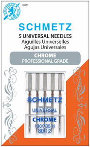Chrome Universal Schmetz Needle 5 ct, Size 80/12