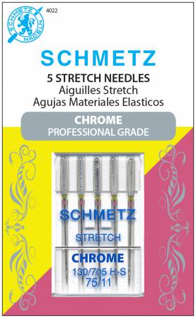 Chrome Stretch Schmetz Needle 5 ct, Size 75/11