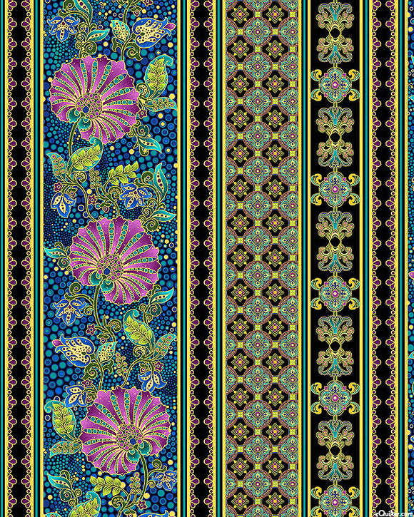 Shangri-La Stripe Black/Multi Metallic