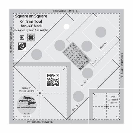 Creative Grids Square on Square Trim Tool - 3 or 6 inch Finished