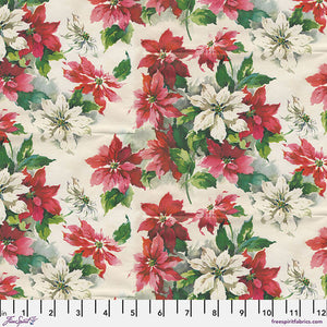 Poinsettia Print Flannel - Multi || Holidays Past Flannel