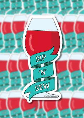 Sip 'n' Sew Wine Stickers