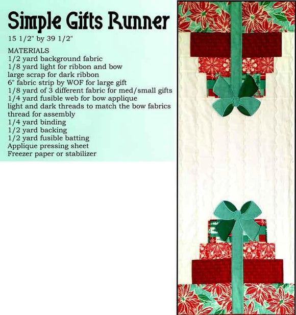 Simple Gifts Table Runner Pattern
