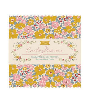 Creating Memories 5 inch charm pack 32 Fabrics-Spring Colorway