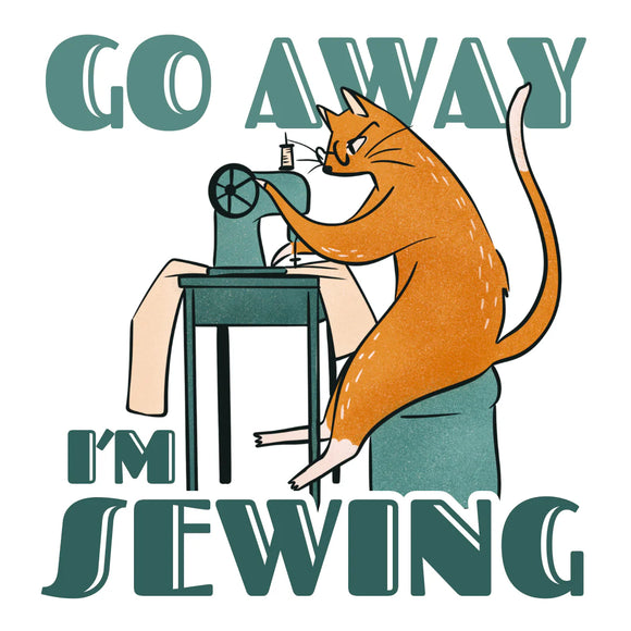 Go Away I'm Sewing Sticker
