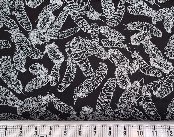 Gilded Feathers Black/Silver Metallic