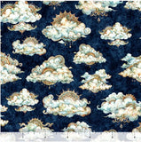 Bohemian Sunrise - Clouds Navy