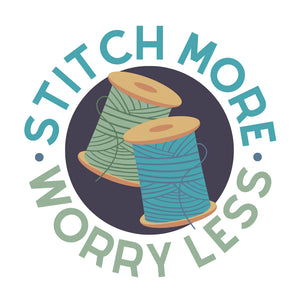 Stitch More Worry Less Sticker