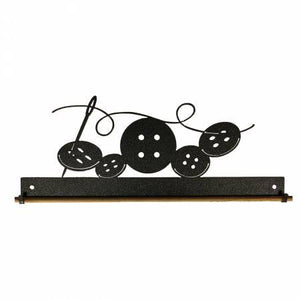 12in Buttons Fabric Hanger Charcoal