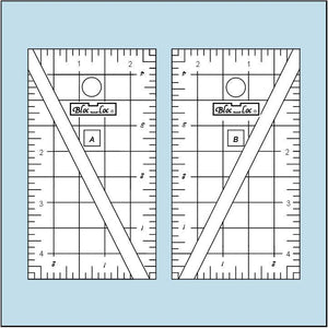 Bloc Loc Half-Rectangle Triangle 2:1 Ruler Set Small