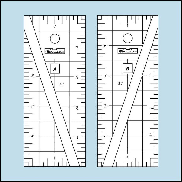  Bloc Loc~Half Square Triangle Ruler Set #3~1.53.5,5.5, Acrylic  Ruler : Arts, Crafts & Sewing