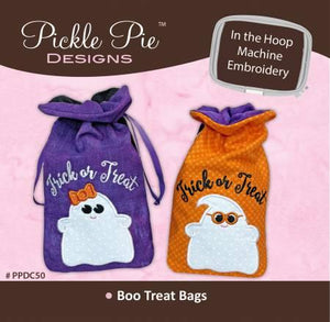 Boo Treat Bags In the Hoop Machine Embroidery Design CD
