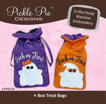 Boo Treat Bags In the Hoop Machine Embroidery Design CD