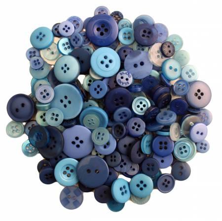 Buttons in Mason Jar - Open Seas Blue