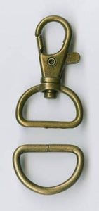 D Ring and Swivel Clip Brass 1ct 3/4 inch
