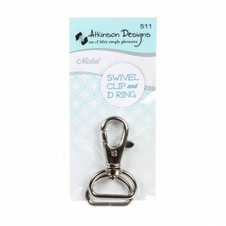 D Ring and Swivel Clip Nickel 1ct 3/4 inch