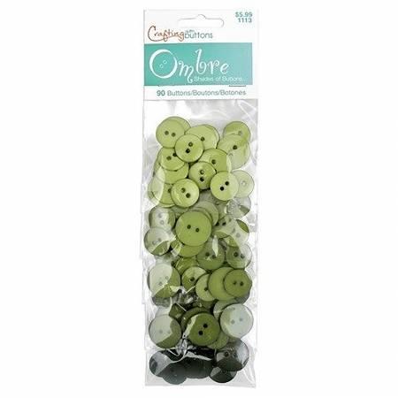 Favorite Findings Ombre Green Button Pack
