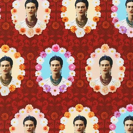 Frida Kahlo Floral Portraits on Red