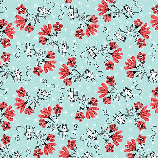 Fun with Flowers Teal