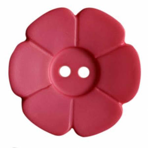 Fuschia 1-1/8 Inch 2 Hole Flower Button