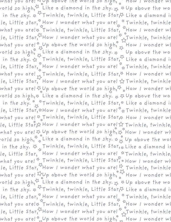 Twinkle Twinkle Little Star Text White