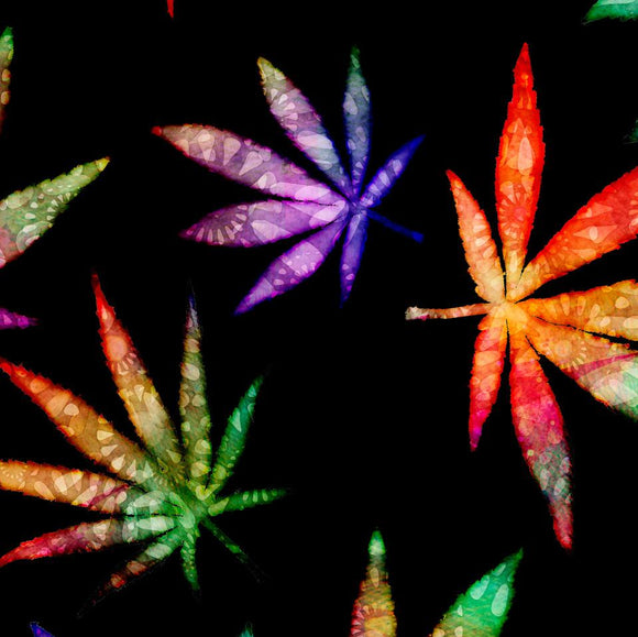 Happy Harvest Cannabis on Black Minky