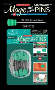 Magic Pins Flathead Green Fine 100pc