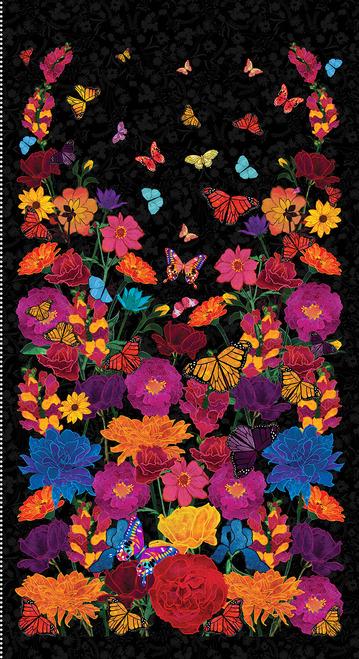 Mariposa Dance Floral Banner Panel