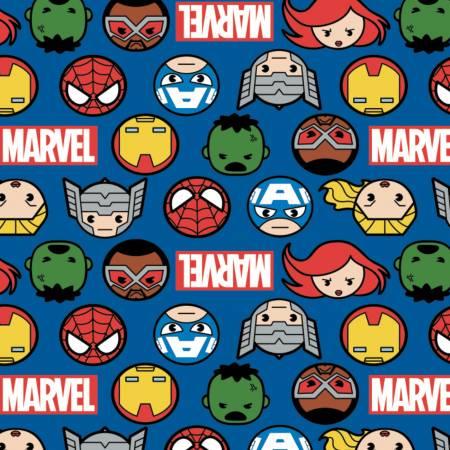 Marvel Kawaii Hero Faces & Logos Blue