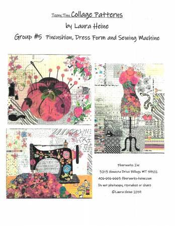 Pincushion, Dress Form, Sewing Machine Collage Pattern