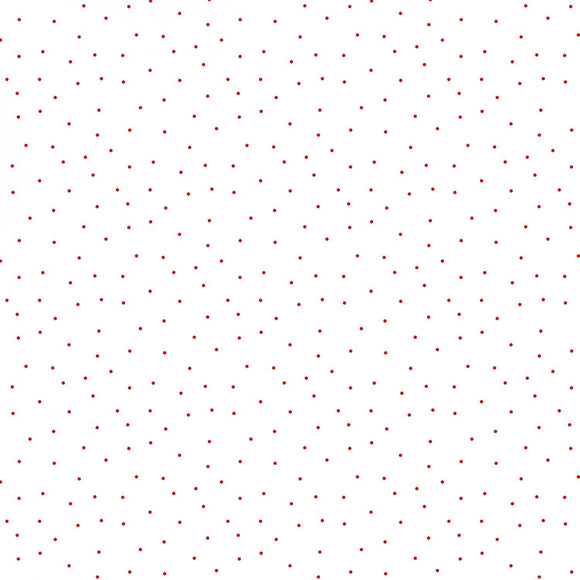 Pindots Red on White
