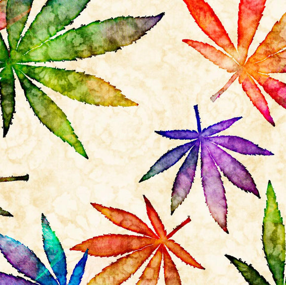 Poly Jersey Cannabis Leaves