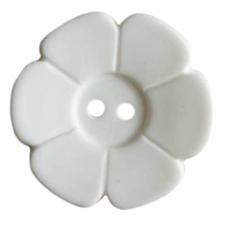 Pure White 1-1/8 Inch 2 Hole Flower Button