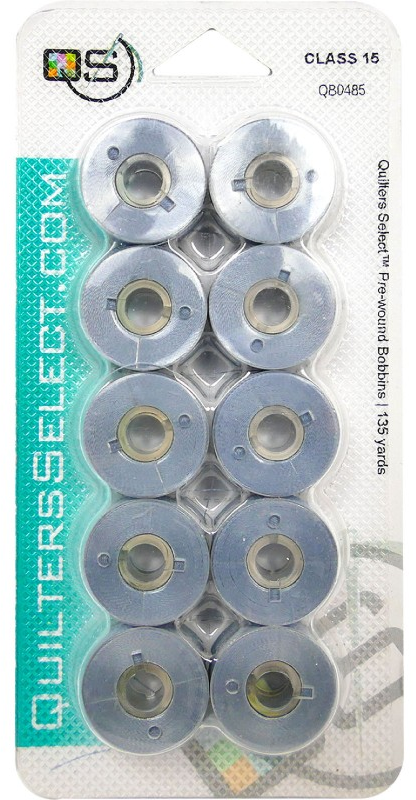 Quilters Select Bobbins 10 Gray 0485 Size L