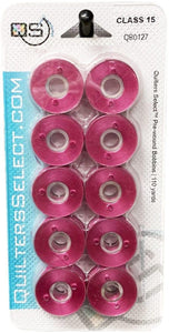 Quilters Select Bobbins 10 Hot Pink 0127