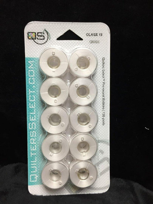 Quilters Select Bobbins 10 Pack White Size L