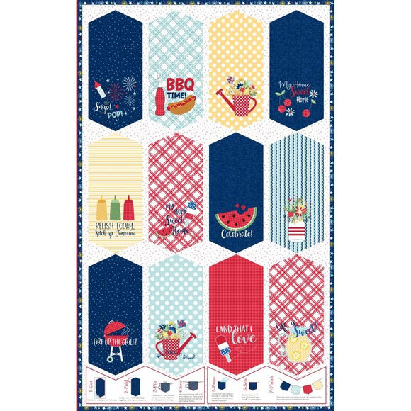 Red, White & Bloom Pennant Panel