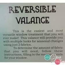 Reversible Valance Project Sheet
