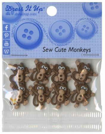 Sew Cute Monkey 6ct Button Pac