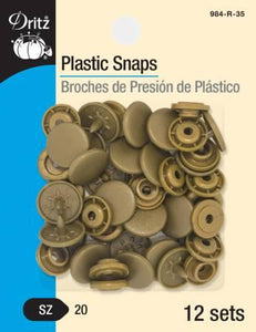 Snaps Plastic Gold Round