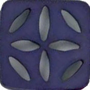 Square Polyamide Cut Out Button Dark Lilac 2-3/8in