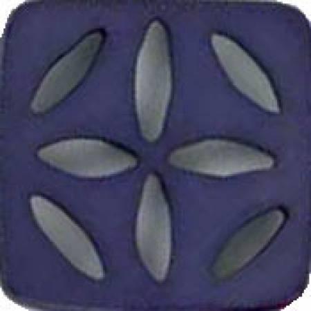 Square Polyamide Cut Out Button Dark Lilac 2-3/8in