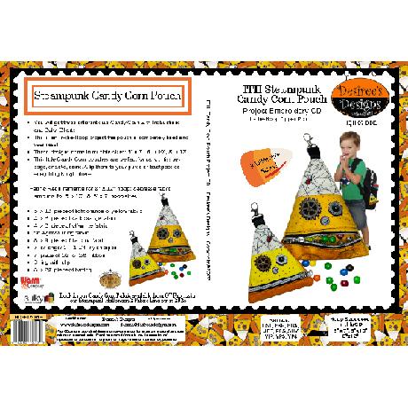 Steampunk Halloween Candy Corn Pouch Embroidery CD