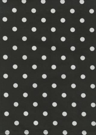 Tea Towel, Printed Polka Dots Black