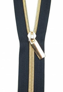 Zippers BtY Navy - Gold #5